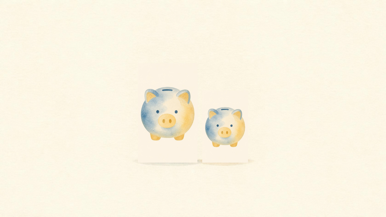 iDeCoを表す貯金箱の水彩イラスト