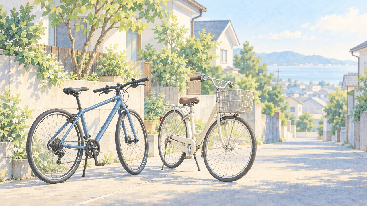 通勤用自転車の選び方を比べる記事のアイキャッチ画像
