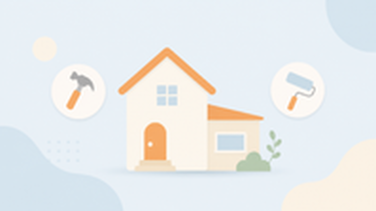リフォーム会社選びを表す抽象イラスト