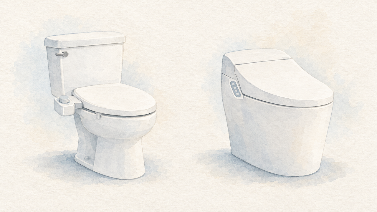 ウォシュレットの選び方を表すイラスト